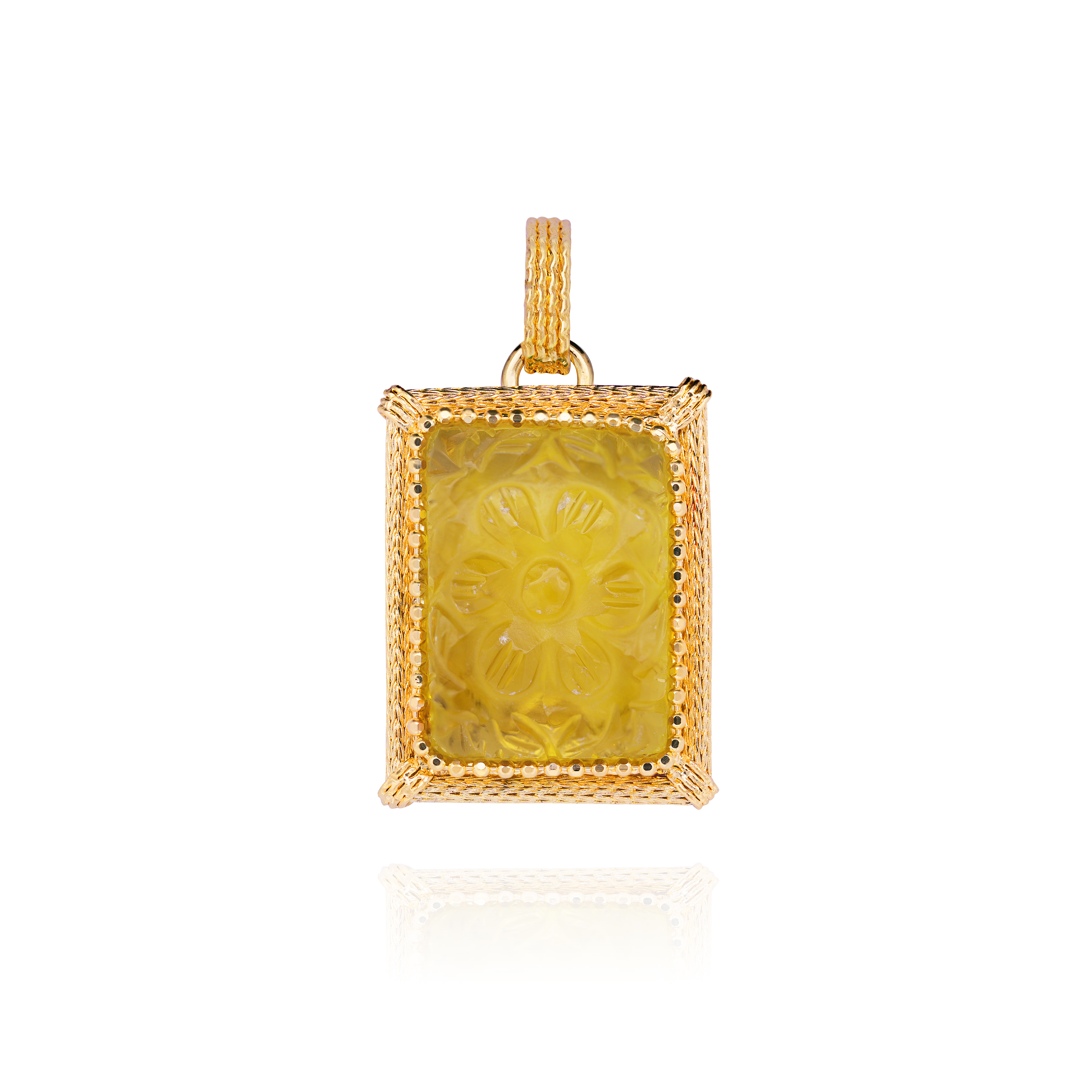 Elida Carved Yellow Fluorite Pendant